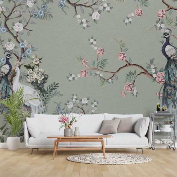 Chinoiserie Blossom And Birds Wall Mural