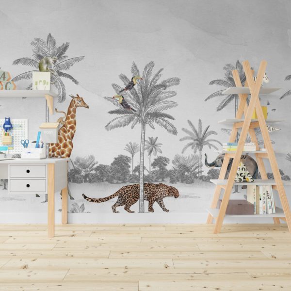 Tropical Jungle With Animals Wallpaper , Animals In Jungle Wallposter