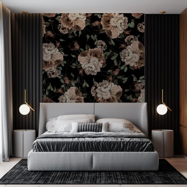 Big Vintage Flowers Removable Wall Mural