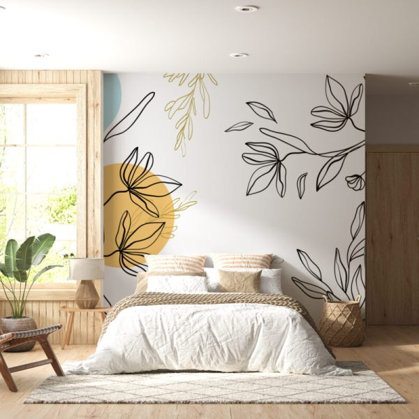 Leaf Style Bedroom Wall Mural Wallpaper