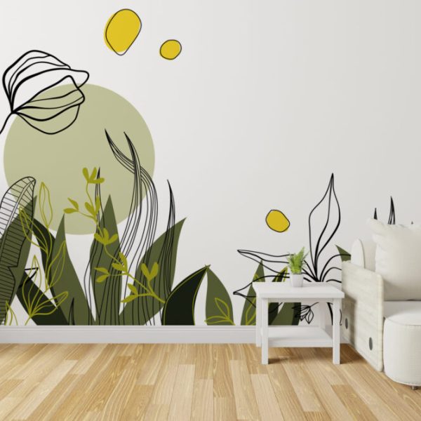 Bushes Flowery Wall Mural Wallpaper