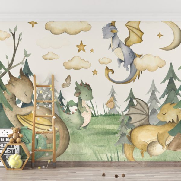 Baby Dinosaurs Kids Room Wallpaper , Wall Mural Wallpaper