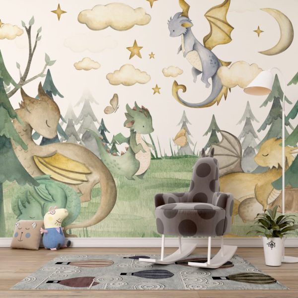 Baby Dinosaurs Kids Room Wallpaper , Peel And Stick Dino Wall Mural For Nursery Room