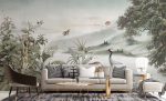 Mountains Landscape Wallpaper , Peel and Stick Lake Trees Wall mural