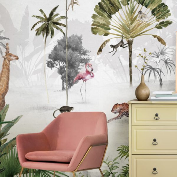 Tropical Animals In The Jungle Wallpaper , Wall Mural Wallpaper