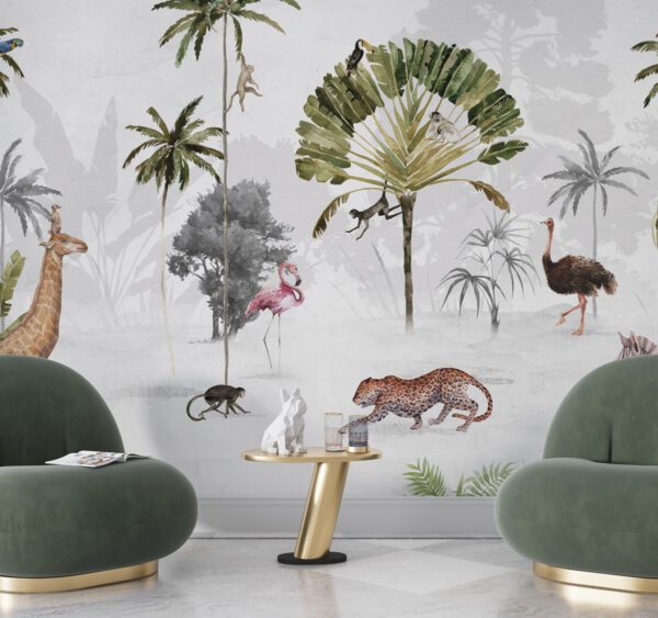 Tropical Animals In The Jungle Wallpaper , Wall Mural Wallpaper