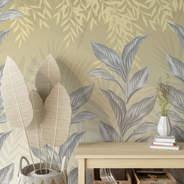 Big Tropical Leaves Peel And Stick Wall Mural