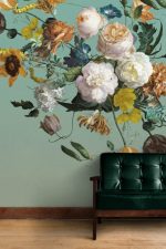 Colorful Flowers On The Corner Wall Mural