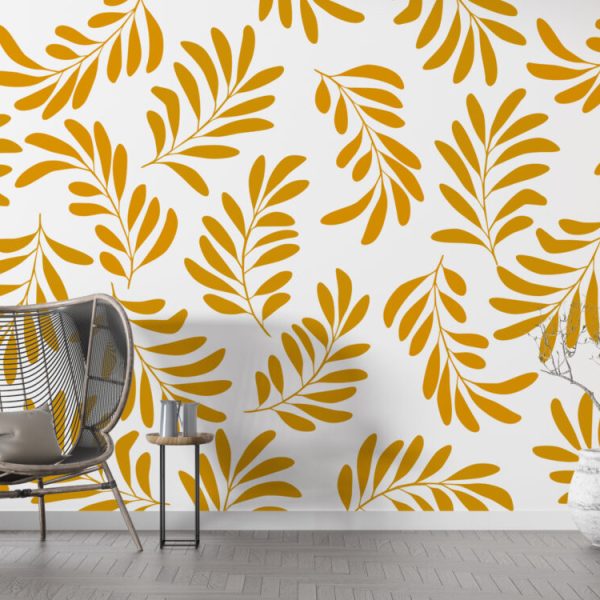 Orange Leaves Wallpaper For Kids Room