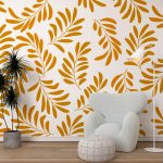 Orange Leaves Wallpaper for Kids Room