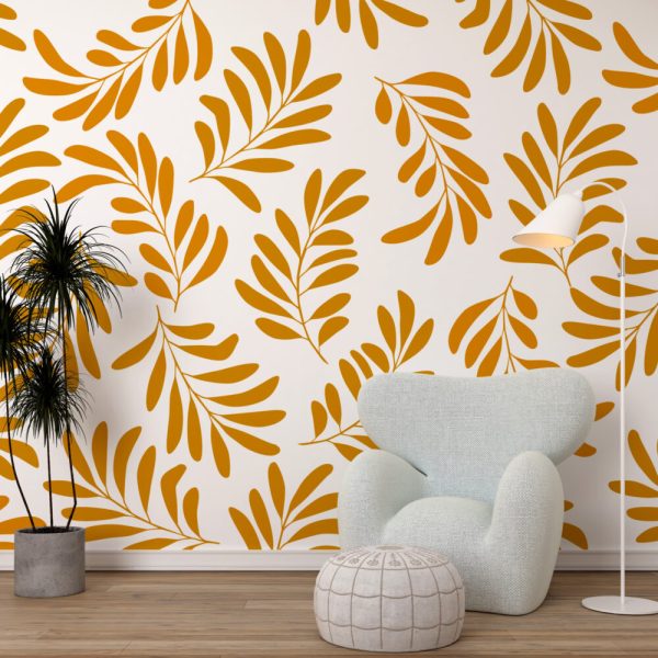Orange Leaves Wallpaper For Kids Room