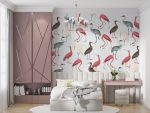 Flamingo Pattern Wallpaper , Diffirent Flamingos Wall Mural