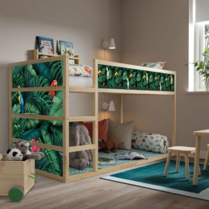 Tropical Forest And Birds Kura Bed Wall Mural