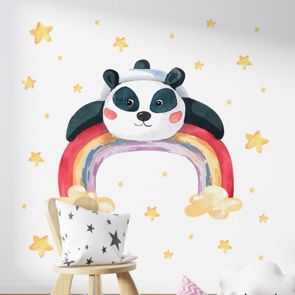 Wall Decal Rainbow Panda Decal