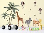 Wall Decal Tropical Tree And Animals Sticker For Kids Room