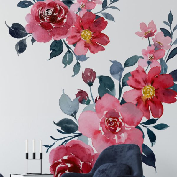 Wall Decal Leafy Rose Decal