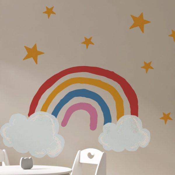 Wall Decal Rainbow And Star Sticker Kids Room