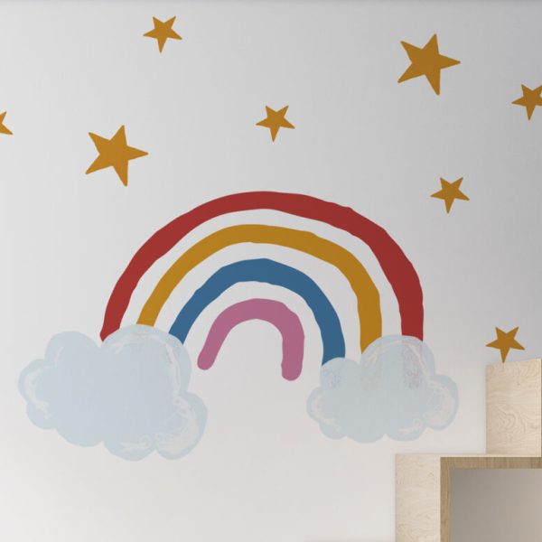 Wall Decal Rainbow And Star Sticker Kids Room
