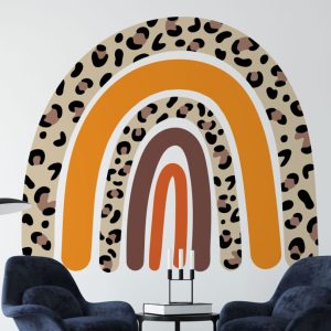 Wall Decal Rainbow Decal With Leopard Print