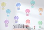 Wall Decal Animals In Flying Balloons Decal