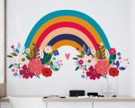 Wall Decal Roses And Rainbow Style