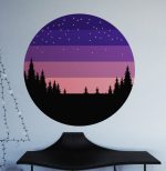 Wall Decal Oval Mountain Landscape Wall Decal