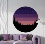 Wall Decal Oval Mountain Landscape Wall Decal