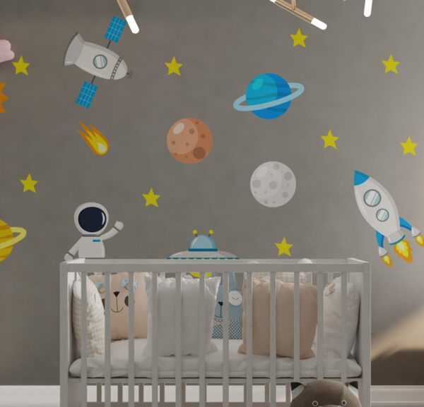 Wall Decal Astronaut And Planets Decal Kids Room