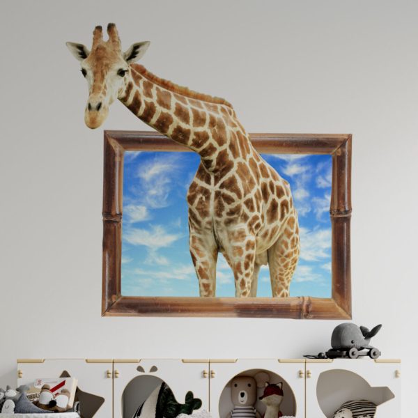 Wall Decal Giraffe Entering Through The Window Sticker