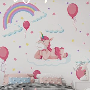 Wall Decal Rainbow And Unicorn Nursery Decal