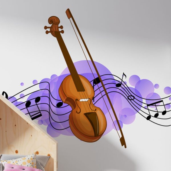 Wall Decal Violin And Musical Notes Decal