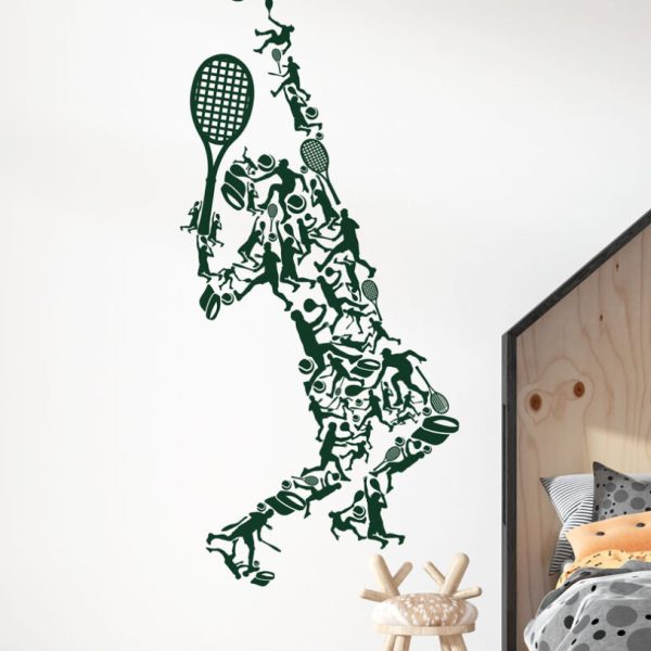 Wall Decal Man Playing Tennis Sticker
