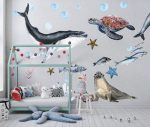 Wall Decal Whale And Fishes Sticker