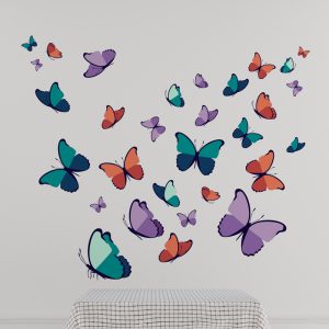 Wall Decal Colorful Flying Butterfly Decal