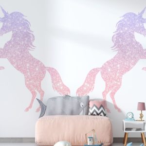 Wall Decal Unicorns In Pink Tones