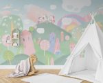 Pastel Color Unicorns Wallpaper for Kids Room