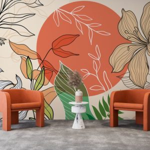 Vivid Boho Flowery Abstract Wall Mural