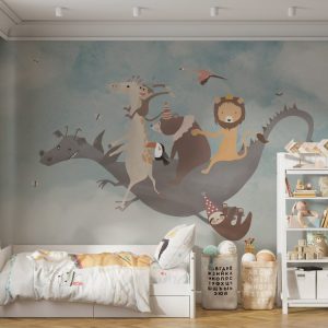 Animals Riding Dragon Wallpaper