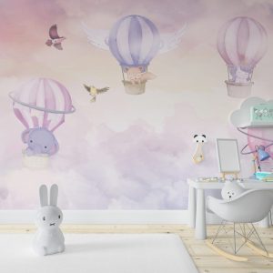 Hot Air Balloons Wallpaper for Nursery Wall Decor