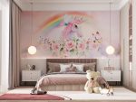 Unicorn and Rainbow Wallpaper for Girls Room Decor