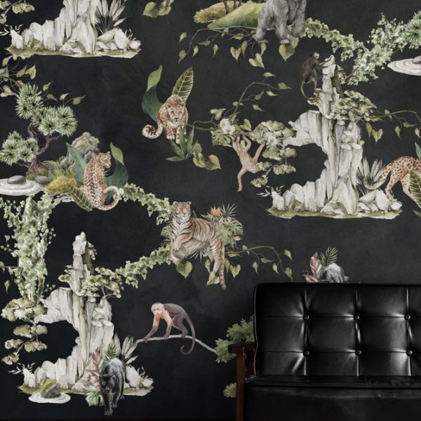 Black Background Tropical Animals Wallpaper