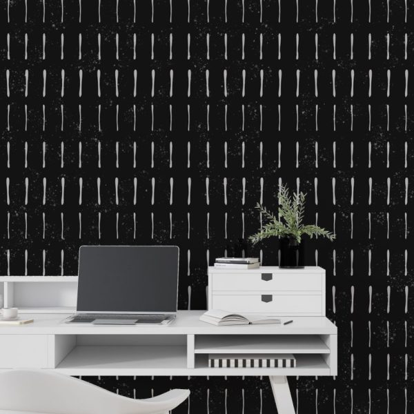 White Stripes Pattern Wallpaper On A Black Background