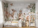 Watercolor Wildlife Animals Wall Mural