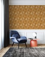 Forest Pattern In Gold Color Wallposter