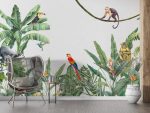 Abstract Animals in Tropical Forest Wallmural