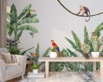 Abstract Animals in Tropical Forest Wallmural