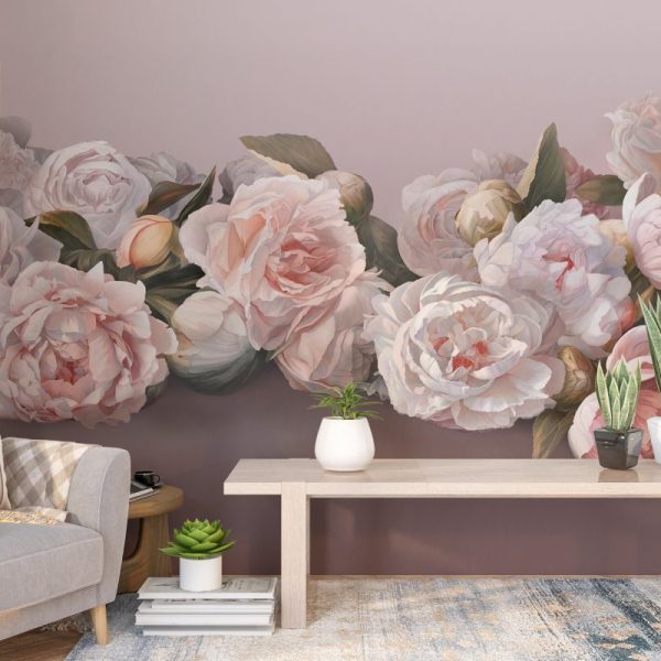 Soft Pastel Toned Roses Wall Mural