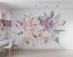 Watercolor Rose Design Wallmural