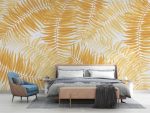 Abstract Floral Blonde Leafs Wallpaper