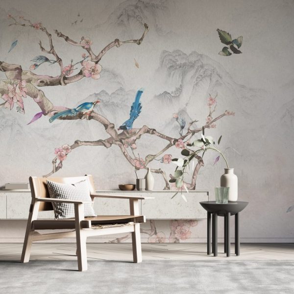 Flowers Blooming On Branches Wallmural